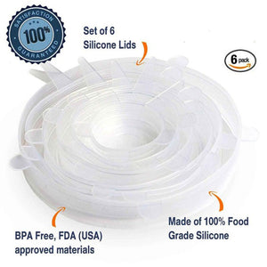 Reusable Food-Grade Silicone Stretch Lids 6pcs