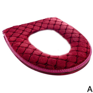 Washable Plush Toilet Seat Cover