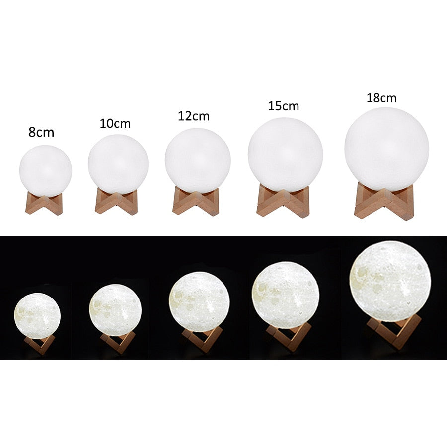 LED 3D Print Moon Light