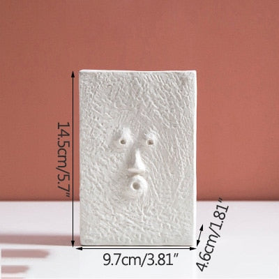 Abstract Face Ceramic Vase