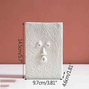 Abstract Face Ceramic Vase