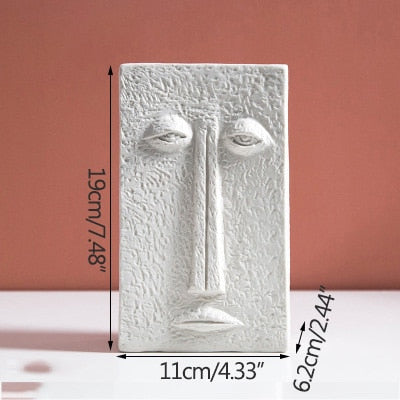 Abstract Face Ceramic Vase