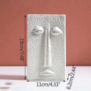 Abstract Face Ceramic Vase