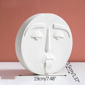 Abstract Face Ceramic Vase
