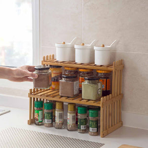 2 Layers Bamboo Storage Rack