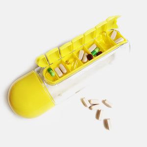 2 in 1 Water Bottle With Pill Box Organizer