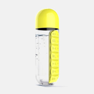 2 in 1 Water Bottle With Pill Box Organizer