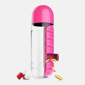 2 in 1 Water Bottle With Pill Box Organizer