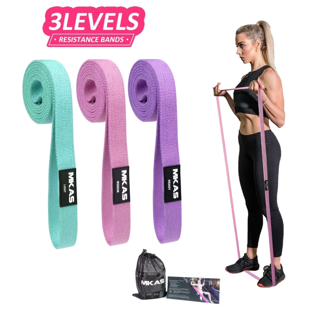 Long Resistance Workout Fabric Bands (3-Piece set)