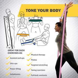 Long Resistance Workout Fabric Bands (3-Piece set)