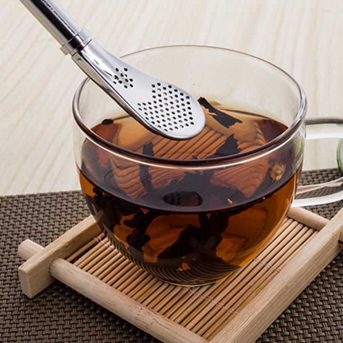 Stainless Steel Straw With Filter Spoon