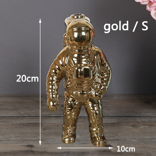 Astronaut Spaceman Dried Flowers Vase Table Top Decor