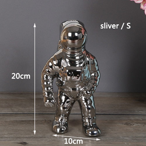 Astronaut Spaceman Dried Flowers Vase Table Top Decor