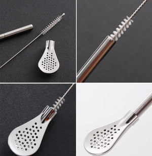 Stainless Steel Straw With Filter Spoon